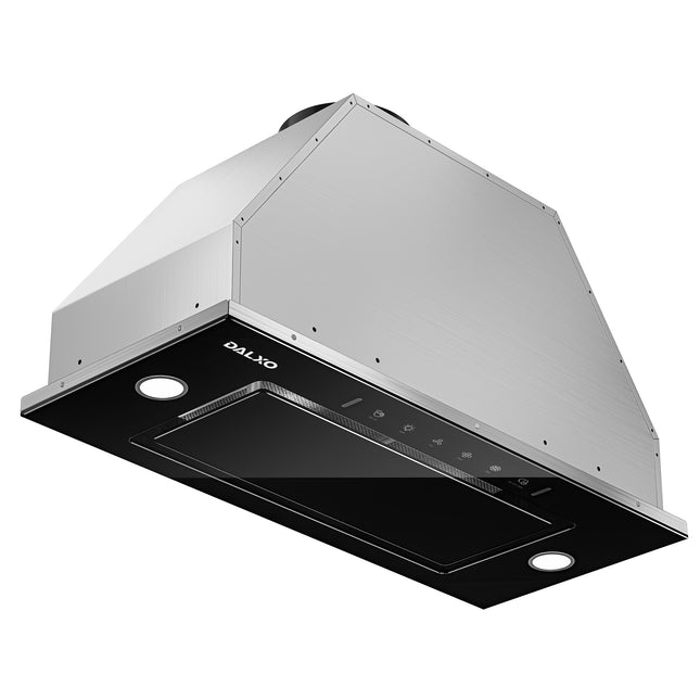 30 in. Range Hood Insert, 900 CFM Ducted/Ductless Range Hood with 4 Speed Fan, Black Stainless Steel & Tempered Glass and Gesture Sensing&Touch Control Making life Smarter