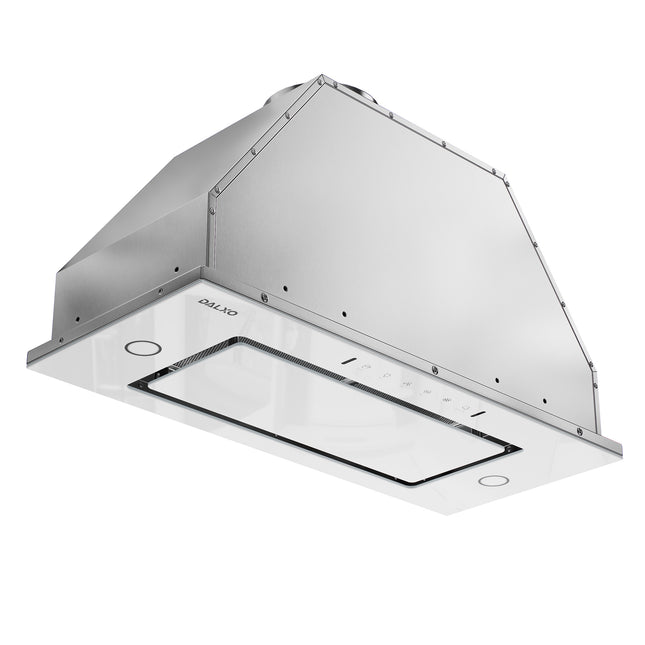30 in. Range Hood Insert, 900 CFM Ducted/Ductless Range Hood with 4 Speed Fan, White Stainless Steel & Tempered Glass Range Hood 30 inch with Gesture Sensing&Touch Control Making life Smarter