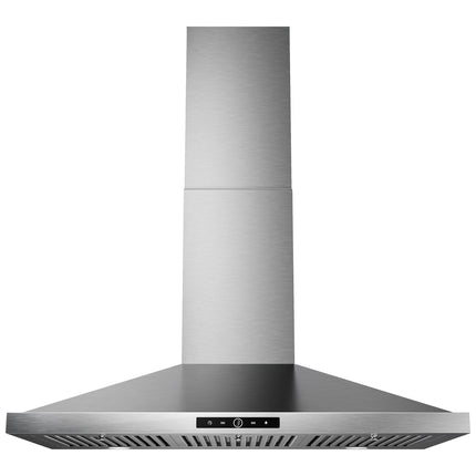 36 in. 390CFM Ducted Wall-Mounted Range Hood in Stainless Steel with 3-Way Venting Removable LEDS